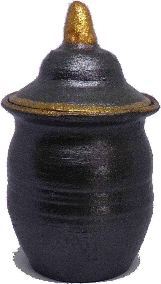 Graphite and Gold Small Pet's Urn with lid by DMW