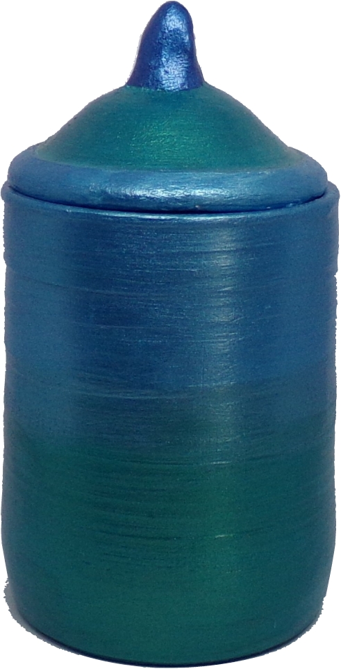 Ocean Blue Small Pet's Urn with lid by DMW