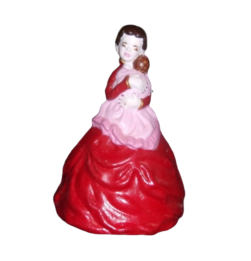Mother and Baby in Red Dress Figurine