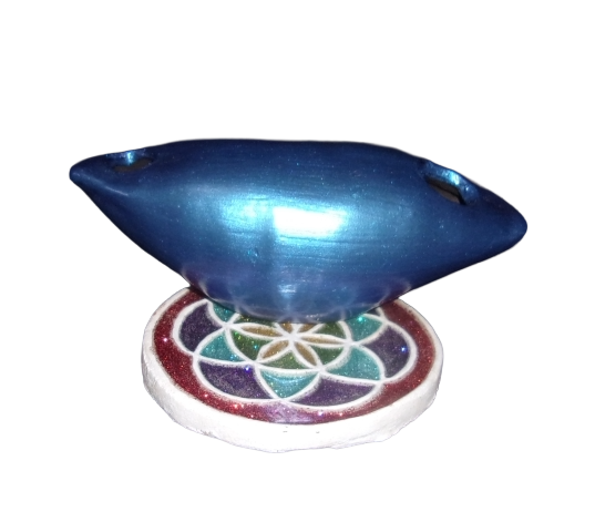 Blue Resin Gas Lamp