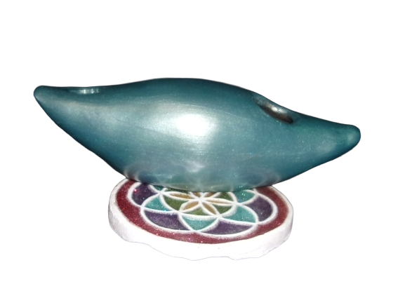 Teal Resin Gas Lamp